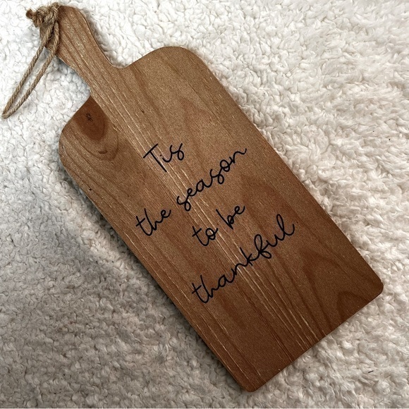 Wall Decor "Tis the Season to be Thankful" Hanging Wood Sign - Picture 1 of 4